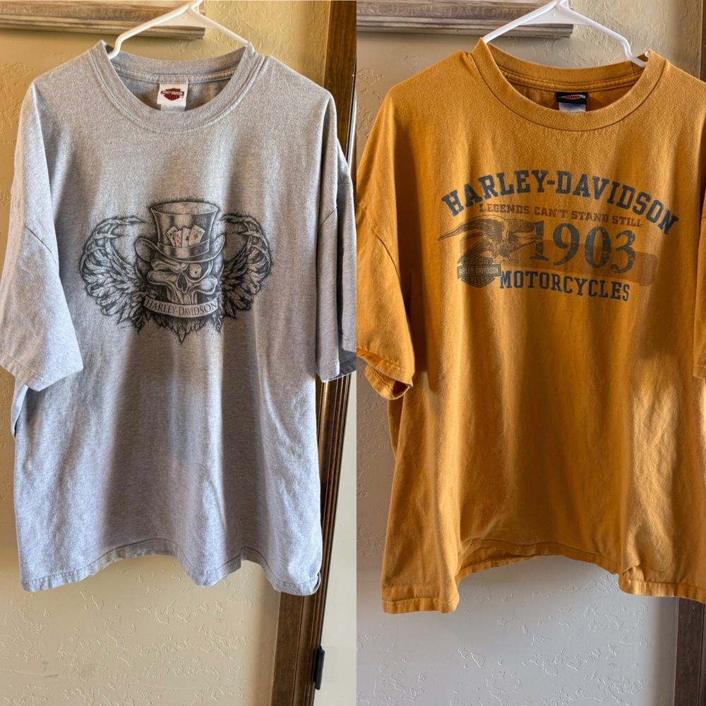 Vintage Harley-Davidson Lot of Two Shirts Mens 3XL Graphic Short Sleeve Tees